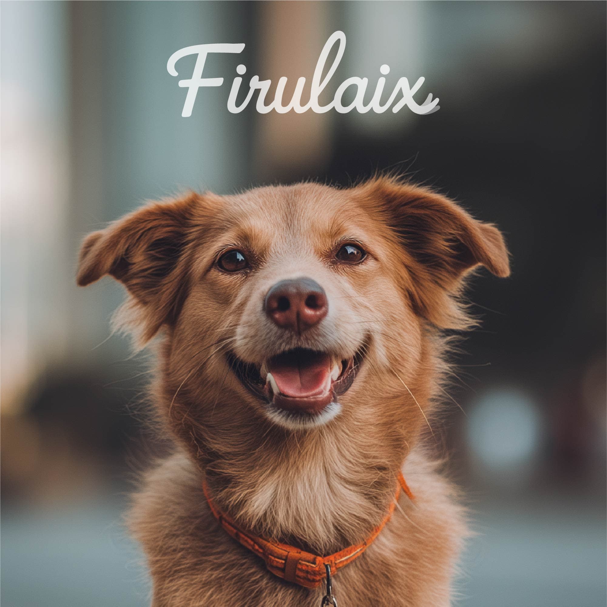 Perro mestizo feliz